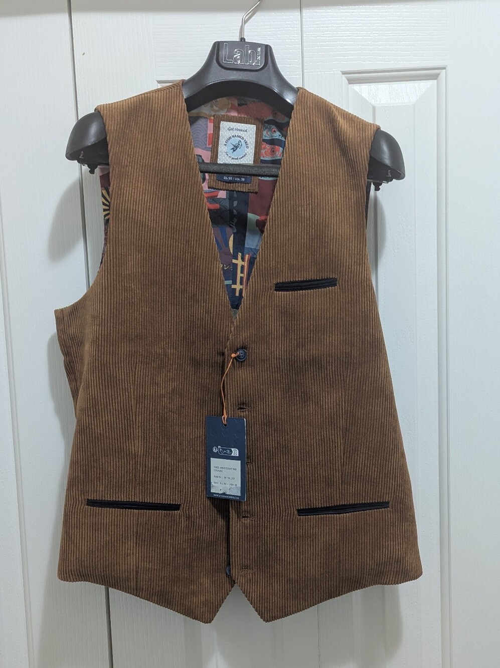 Ribbed Waist Coat ( Cognac)